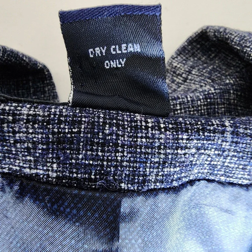 Preston & York 2pc‎ Skirt Suit Set Womens 12 Blue White Business Career Office